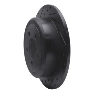 Dodge Nitro Brake Rotor (1) - Rear Left - R1 Concepts - Drilled & Slotted - Black - `07-`12